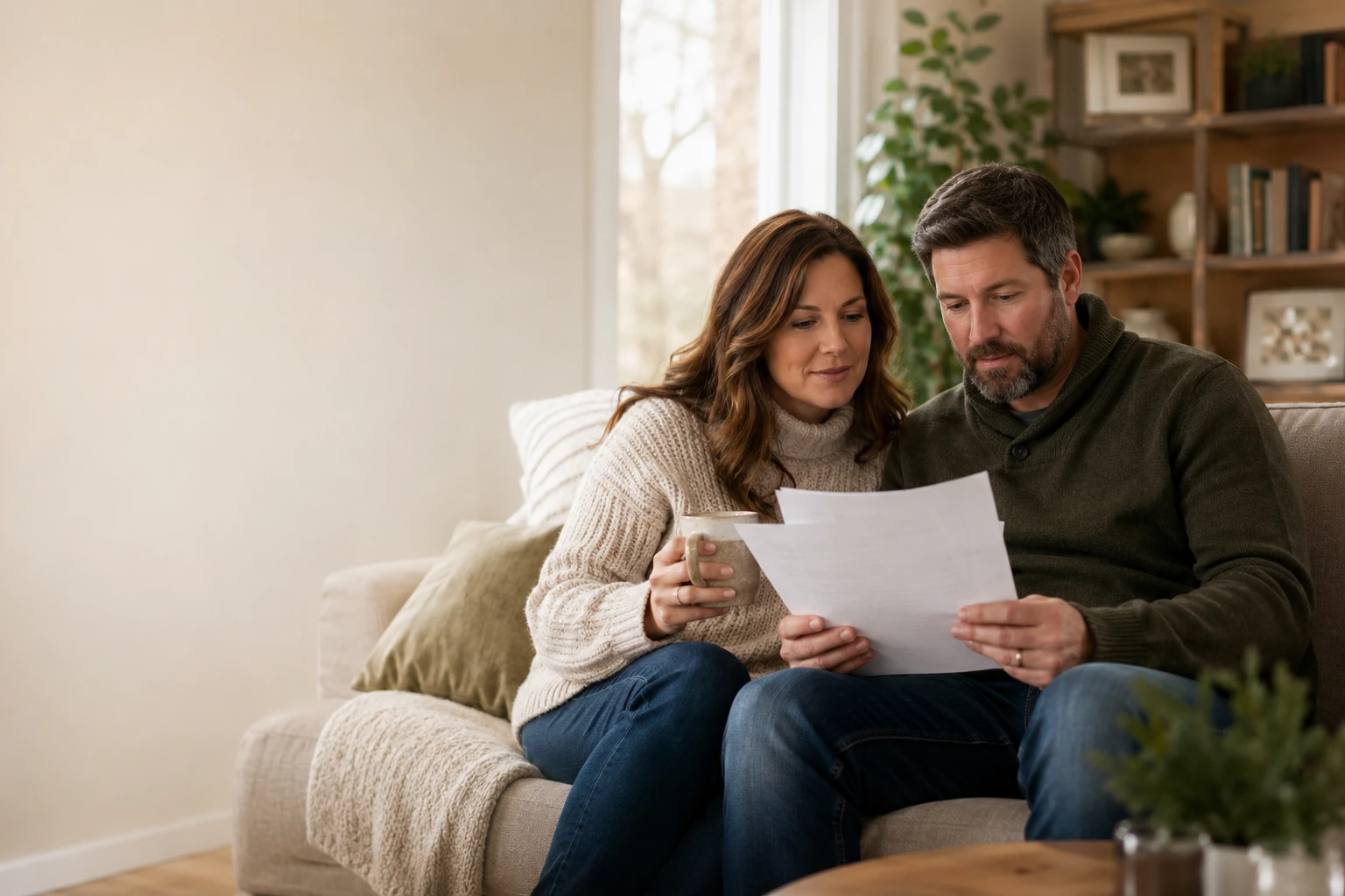Homeowners reviewing a mortgage renewal offer in Vancouver